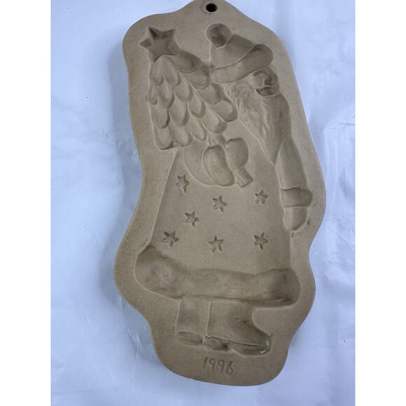 Brown Bag Cookie Art Mold Wilton 1987-1997 Kris Kringle Santa Angel Christmas - Picture 2 of 8